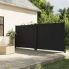 Image de Auvent latéral rétractable - VIDAXL - Noir - 180x1200 cm - 100% polyester - Résistant aux UV et à leau