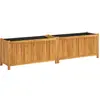 Image de Jardinière Avec Doublure 199x38,5x50 Cm Bois Massif D'acacia Vidaxl
