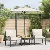Image de Parasol De Jardin Avec Led Et Mât En Acier Blanc 225x225x212 Cm Vidaxl