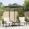 Image de Parasol De Jardin Led Et Mât En Acier Anthracite 225x225x212 Cm Vidaxl