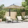 Image de Parasol De Jardin Avec Led Et Mât En Acier Marron 269x269x235cm Vidaxl