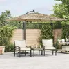 Image de vidaXL Parasol de jardin avec LED et mât en acier marron 269x269x235cm parasol parasol dextérieur parasol de patio 4005087