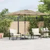 Image de Parasol De Jardin Avec Led Et Mât En Acier Marron 290x290x238cm Vidaxl