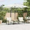 Image de vidaXL Parasol de jardin avec mât en acier blanc 300x200x250 cm parasol parasol dextérieur parasol de patio parapluie 4005096