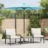 Image de Parasol De Jardin Avec Mât En Acier Bleu 223x223x213 Cm Vidaxl