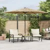 Image de vidaXL Parasol de jardin avec mât en acier marron 288x288x225 cm parasol parasol dextérieur parasol de patio parapluie 4005105