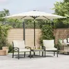 Image de vidaXL Parasol de jardin avec mât en acier blanc 288x288x225 cm 4005108