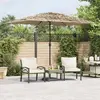 Image de Parasol De Jardin Avec Led Et Mât En Acier Marron 248x248x248cm Vidaxl