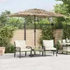 Image de Parasol De Jardin Avec Led Et Mât En Acier Marron 300x200x250cm Vidaxl