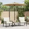 Image de Parasol De Jardin Avec Led Et Mât En Acier Marron 223x223x213cm Vidaxl