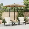 Image de Parasol De Jardin Avec Led Et Mât En Acier Marron 268x268x226cm Vidaxl