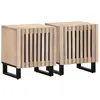 Image de Tables De Chevet 2 Pcs 40x34x46 Cm Bois Manguier Massif Blanchi Vidaxl
