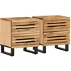 Image de Tables De Chevet 2 Pcs 40x34x46 Cm Bois Massif De Manguier Brut Vidaxl