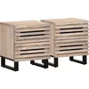 Image de Tables De Chevet 2 Pcs 40x34x46 Cm Bois Manguier Massif Blanchi Vidaxl