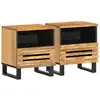 Image de Tables De Chevet 2 Pcs 40x34x46 Cm Bois Massif De Manguier Brut Vidaxl