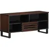 Image de Meuble Tv Marron 100x34x46 Cm Bois Massif Manguier Vidaxl