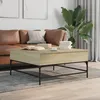 Image de Table Basse Chêne Sonoma 95x95x45 Cm Bois D'ingénierie Et Métal Vidaxl