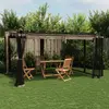 Image de Tonnelle Avec Parois En Filet Taupe 4x3 M Acier Vidaxl