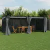 Image de Tonnelle Avec Rideaux Anthracite 6x3 M Acier Vidaxl