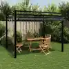 Image de Tonnelle Avec Toit Rétractable Anthracite 3x3 M Aluminium Vidaxl