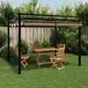 Image de vidaXL Tonnelle de jardin avec toit rétractable taupe 3x3 cm aluminium tonnelle de jardin tonnelle de patio 4003970