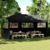 Image de Tente De Réception Pliable Escamotable 3 Parois Latérales Noir Vidaxl
