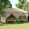 Image de Tente De Réception Pliable Escamotable 4 Parois Latérales Taupe Vidaxl