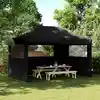 Image de Tente De Réception Pliable Escamotable 3 Parois Latérales Noir Vidaxl