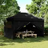Image de Tente De Réception Pliable Escamotable 4 Parois Latérales Noir Vidaxl
