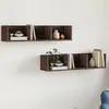 Image de vidaXL Armoires Murales 2pcs Étagères Suspendues avec Rangement Meubles Flottants de Salon Salle de Séjour Moderne Chêne 840442