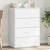 Image de vidaXL Buffet Armoire Latérale avec Tiroirs Meuble de Rangement Salon Salle de Séjour Intérieur Moderne Blanc Bois 840499