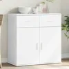 Image de vidaXL Buffet Armoire Latérale avec Tiroirs et Portes Meuble de Rangement Salon Salle de Séjour Intérieur Moderne Blanc 840520