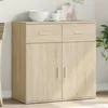 Image de vidaXL Buffet Armoire Latérale avec Tiroirs et Portes Meuble de Rangement Salon Salle de Séjour Intérieur Moderne Chêne 840522