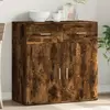 Image de Buffet Chêne Fumé 79x38x80 Cm Bois D'ingénierie Vidaxl