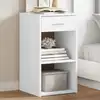 Image de Tables De Chevet 2 Pcs Blanc 35x34x65 Cm Bois D'ingénierie Vidaxl
