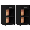 Image de Vidaxl tables de chevet 2 pcs noir 35x34x65 cm bois d’ingénierie