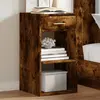 Image de Table De Chevet Chêne Fumé 35x34x65 Cm Bois D'ingénierie Vidaxl