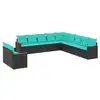 Image de Vidaxl salon de jardin 11 pcs avec coussins noir résine tressée