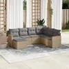 Image de vidaXL Salon de jardin avec coussins 7pcs mélange beige résine tressée 3226206