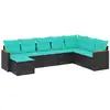 Image de Vidaxl salon de jardin 8 pcs avec coussins noir résine tressée