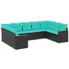Image de Vidaxl salon de jardin 9 pcs avec coussins noir résine tressée