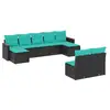 Image de Vidaxl salon de jardin 9 pcs avec coussins noir résine tressée