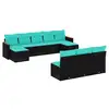 Image de Vidaxl salon de jardin 10 pcs avec coussins noir résine tressée