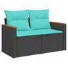 Image de Vidaxl salon de jardin 11 pcs avec coussins noir résine tressée
