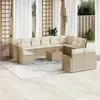 Image de vidaXL Salon de jardin avec coussins 13 pcs beige résine tressée 3226450