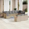 Image de vidaXL Salon de jardin et coussins 13 pcs mélange beige résine tressée 3226458