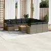 Image de vidaXL Salon de jardin avec coussins 13 pcs gris résine tressée 3226592