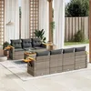 Image de vidaXL Salon de jardin 8 pcs avec coussins gris résine tressée 3226648