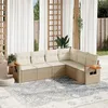 Image de vidaXL Salon de jardin avec coussins 6 pcs beige résine tressée 3226842