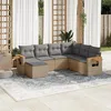 Image de vidaXL Salon de jardin avec coussins 7 pcs beige résine tressée 3227046